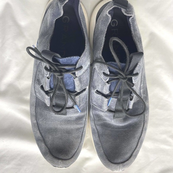 Cole Haan Grand sport Mens 12 M Gray Suede Leather Apron Toe Sneaker Shoes - Picture 3 of 8